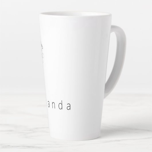 Floral Botanisches Monogramm "Y" Custom Text Elega Milchtasse (Rechte Ecke)