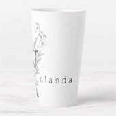 Floral Botanisches Monogramm "Y" Custom Text Elega Milchtasse (Vorderseite)