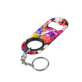 Floral Bottle Opener Colorful Key Chain Mini Flaschenöffner (Rückseite Schrägansicht)