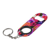 Floral Bottle Opener Colorful Key Chain Mini Flaschenöffner (Vorderseite Schrägansicht)