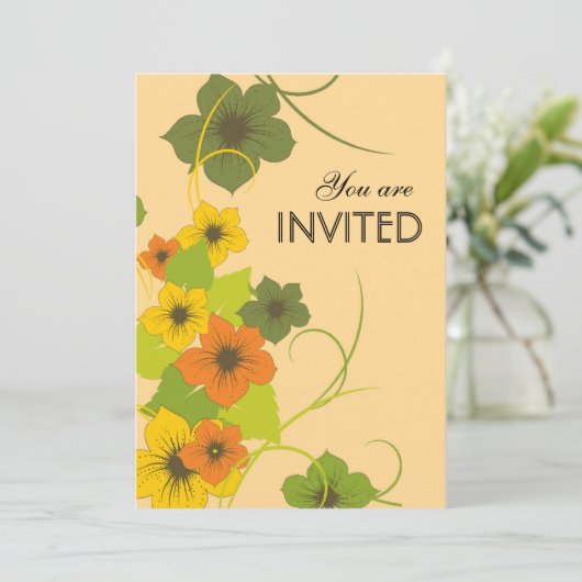 Floral Bouduoir - Einladungen zu Hochzeiten mit Bl (Stehend Vorderseite)