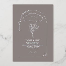 Floral Bouquet Arch Amethyst Wedding Folieneinladung