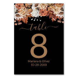 Floral Bouquet auf Black Fall Tischnummer