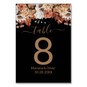 Floral Bouquet auf Black Fall Tischnummer (Rückseite)