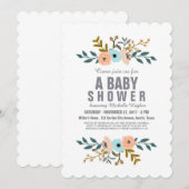 Floral Bouquet Baby Shower Einladung (Vorne/Hinten)