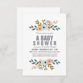 Floral Bouquet Babydusche Einladung (Vorne/Hinten)