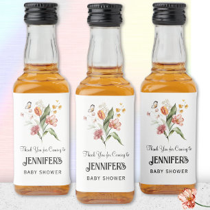 Floral Bouquet, Babydusche Vielen Dank, Alkoholflaschenetikett