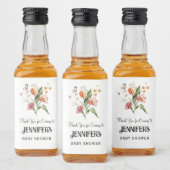 Floral Bouquet, Babydusche Vielen Dank, Alkoholflaschenetikett (Flaschen)