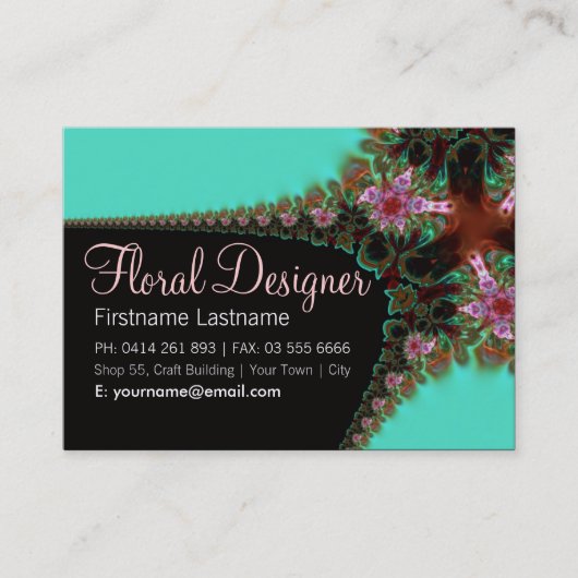 Floral Bouquet Big Business Card Visitenkarte (Vorderseite)