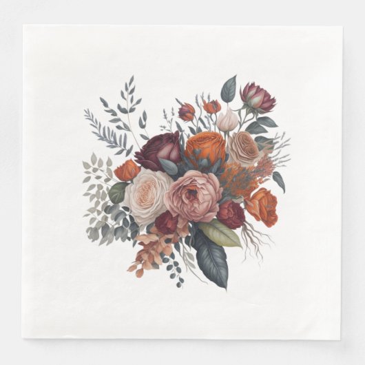 Floral Bouquet Boho Style Blume Artikel 2 Serviette (Vorderseite)