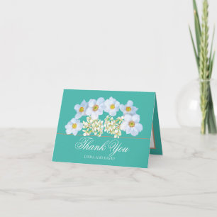 Floral Bouquet Botanische Blume Hochzeit Vielen Da Dankeskarte