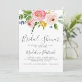 Floral Bouquet Brautparty Einladung (Stehend Vorderseite)