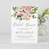 Floral Bouquet Brautparty Einladung (Stehend Vorderseite)