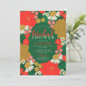 Floral Bouquet Bridal Shower Invitation Einladung (Stehend Vorderseite)