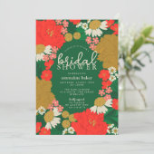 Floral Bouquet Bridal Shower Invitation Einladung (Stehend Vorderseite)