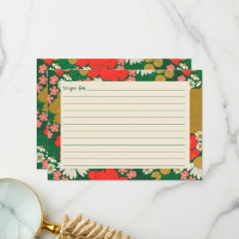 Floral Bouquet Bridal Shower Recipe Card Dankeskarte