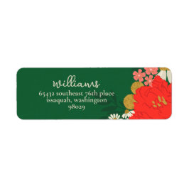Floral Bouquet Bridal Shower Return Address Label