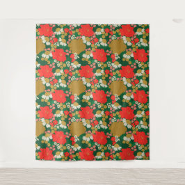 Floral Bouquet Bridal Shower Wandteppich