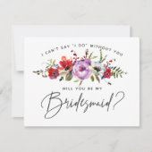 Floral Bouquet Bridesmaid Card Einladung (Vorderseite)