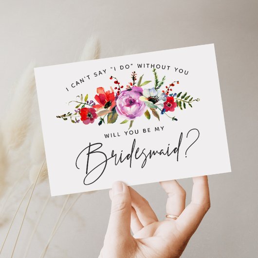 Floral Bouquet Bridesmaid Card Einladung