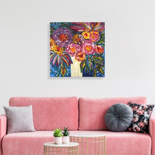 Floral Bouquet Canvas Print Leinwanddruck (Insitu (Wohnzimmer))