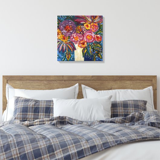 Floral Bouquet Canvas Print Leinwanddruck (Insitu (Schlafzimmer))