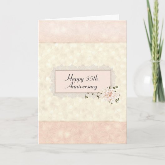 Floral Bouquet Card zum 35. Jubiläum Karte (Vorderseite)