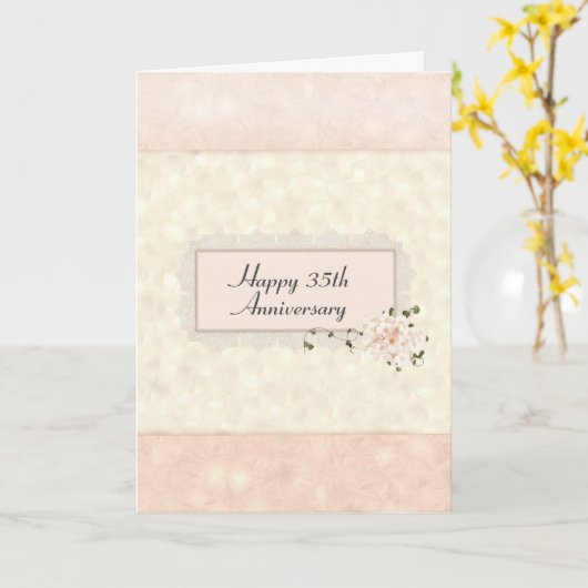 Floral Bouquet Card zum 35. Jubiläum Karte (Gelbe Blume)