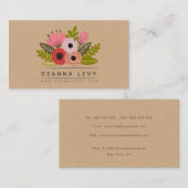 Floral Bouquet Damen Profil Visitenkarte (Vorne/Hinten)