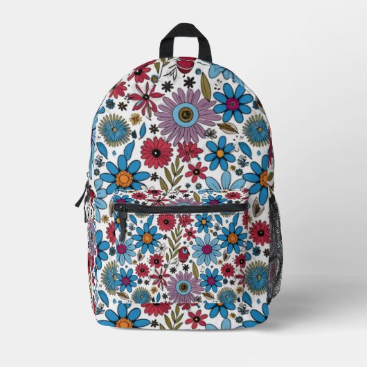 Floral Bouquet Elegant Flowers and Leaves Design Bedruckter Rucksack (Vorderseite)