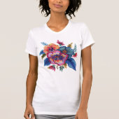 Floral Bouquet Faux Embroidery Yarn Design T-Shirt (Vorderseite)