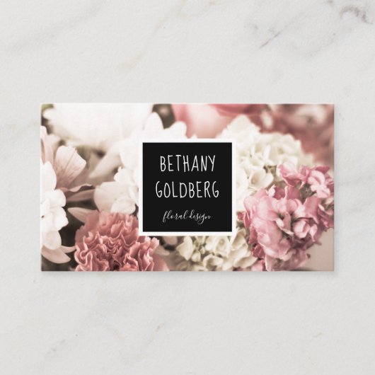 Floral Bouquet Florist Event Design Business Card Visitenkarte (Vorderseite)