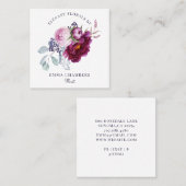 Floral Bouquet Florist Quadratische Visitenkarte (Vorne/Hinten)