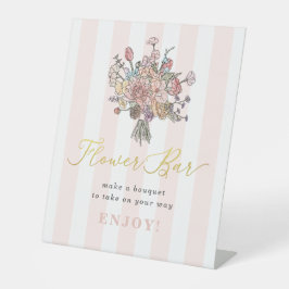 Floral Bouquet Frische Pasta machen Blume Bar Sockelschild