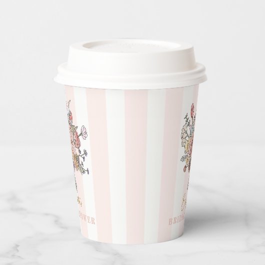 Floral Bouquet Frische Pasta machen Brautparty Pappbecher (Links)