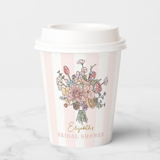 Floral Bouquet Frische Pasta machen Brautparty Pappbecher (Rückseite)