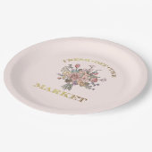 Floral Bouquet Frische Pasta machen Brautparty Pappteller (Schrägansicht)