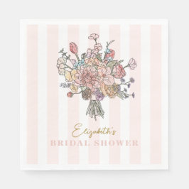 Floral Bouquet Frische Pasta machen Brautparty Serviette