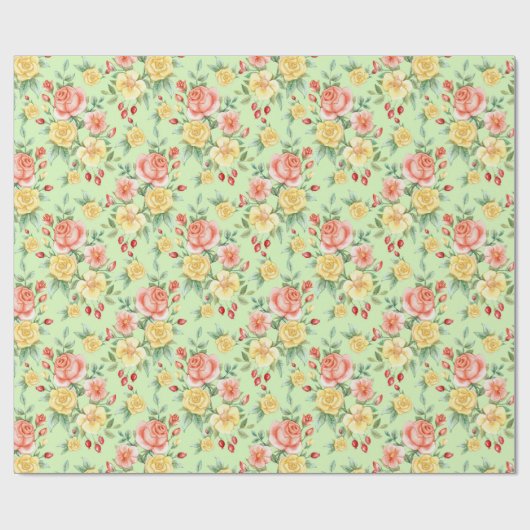 Floral Bouquet Geschenkpapier (Flach)