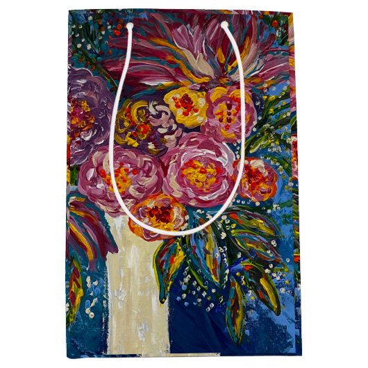 Floral Bouquet Geschenktasche Mittlere Geschenktüte (Vorderseite)