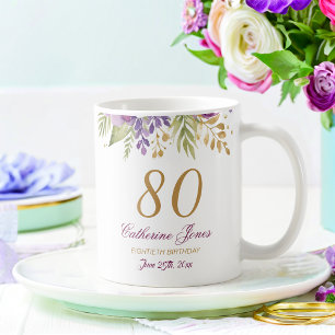 Floral Bouquet Gold Akzente des 80. Geburtstags Kaffeetasse
