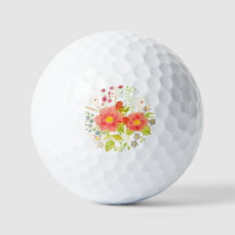 Floral Bouquet Golf Balls mit Text Golfball