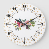 Floral Bouquet Große Wanduhr (Vorderseite)