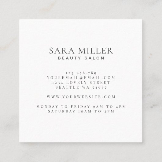 Floral Bouquet Grüne Pink Blue Burgundy Quadratische Visitenkarte (Rückseite)