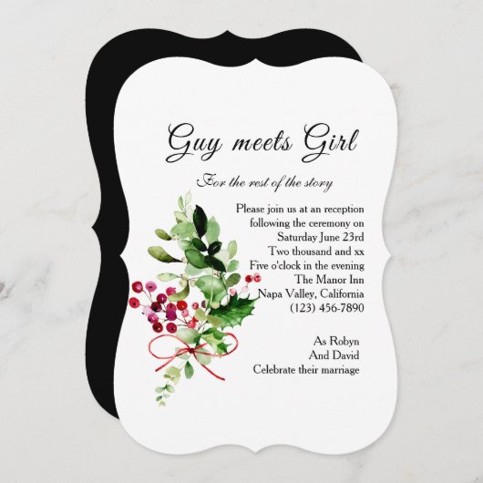 Floral Bouquet Lässiger Empfang Einladung (Vorne/Hinten)