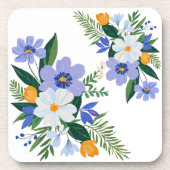 Floral Bouquet Lila Orange Getränkeuntersetzer (Vorderseite)