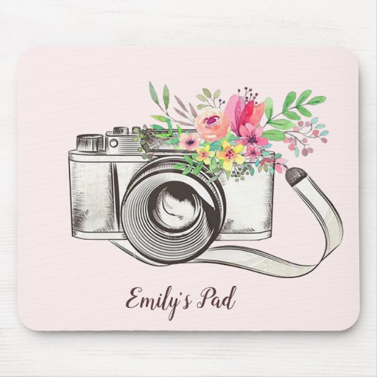 Floral Bouquet mit Camera Mouse Pad Mousepad (Vorne)