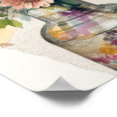 Floral Bouquet Mixed Media Collage Ephemera Poster (Ecke)