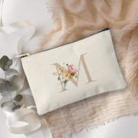 Floral Bouquet Monogramm Kosmetik-/Zubehörtasche