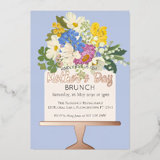 Floral Bouquet Mother's Day Brunch Folieneinladung